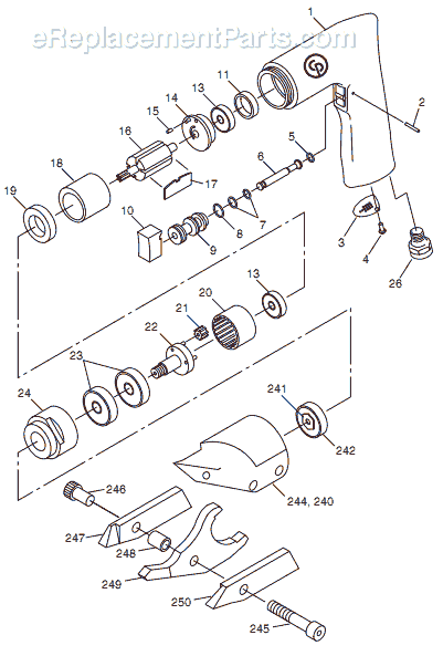 Page A Diagram and Parts List for CP785S T023200 Chicago Pneumatic Saw
